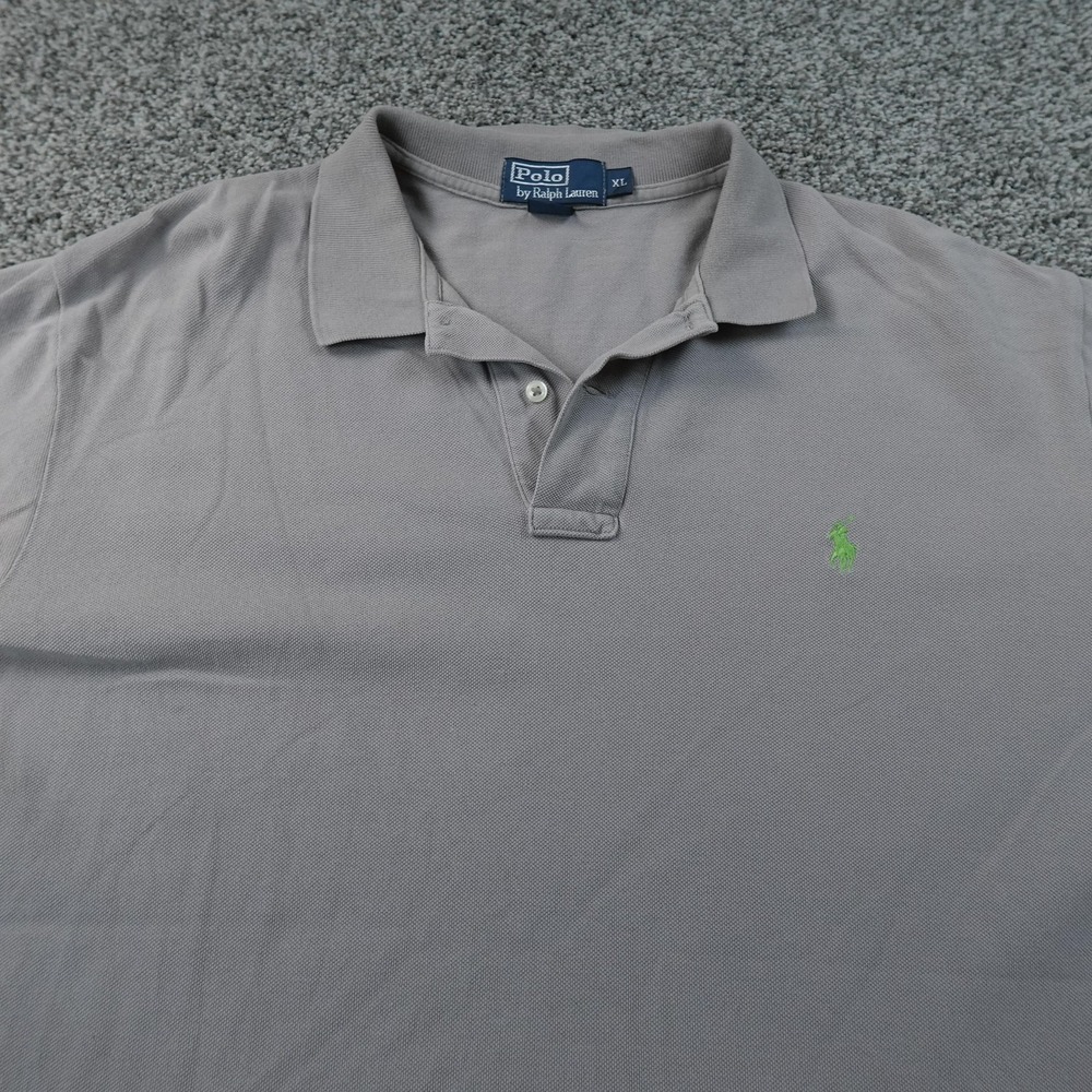 VTG Ralph Lauren Polo Shirt‎ Mens XL Gray Pony Logo Golf Casual Preppy Pique 90s
